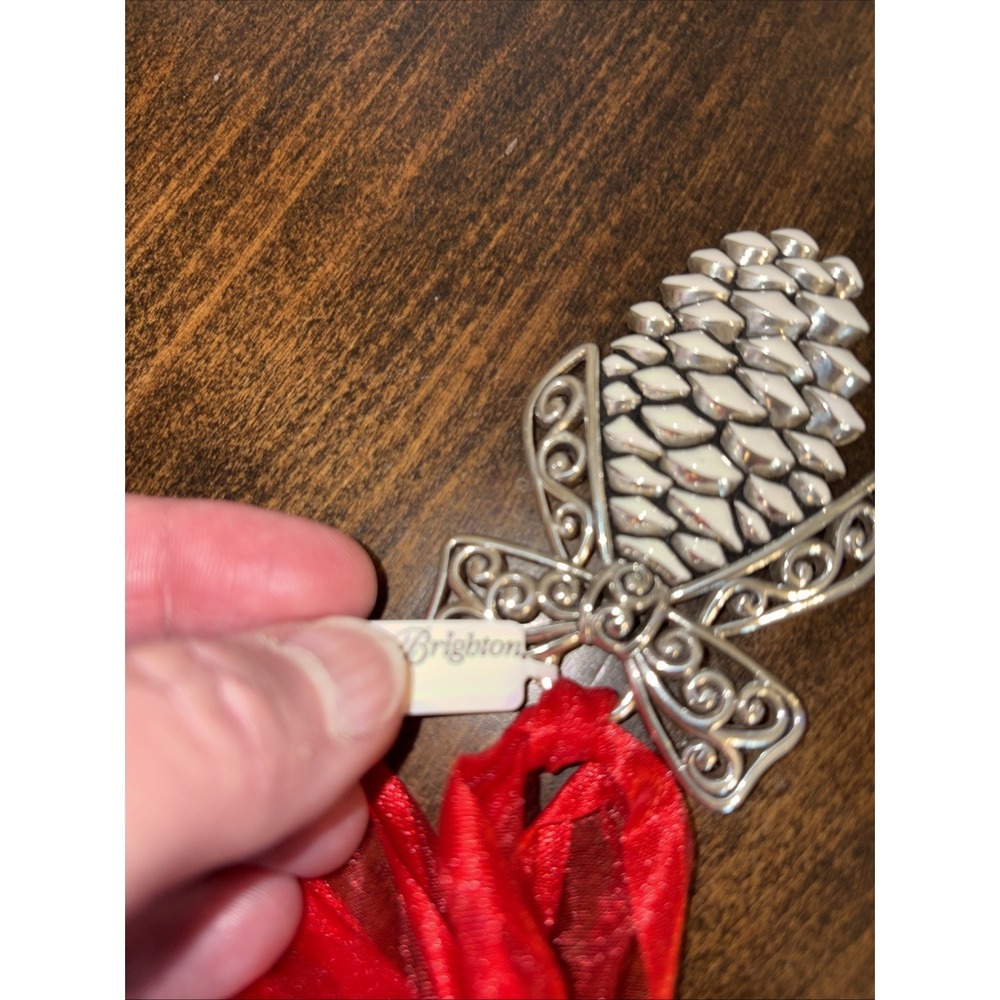 Brighton Pinecone Christmas Ornament Silver plated. - Picture 3 of 5